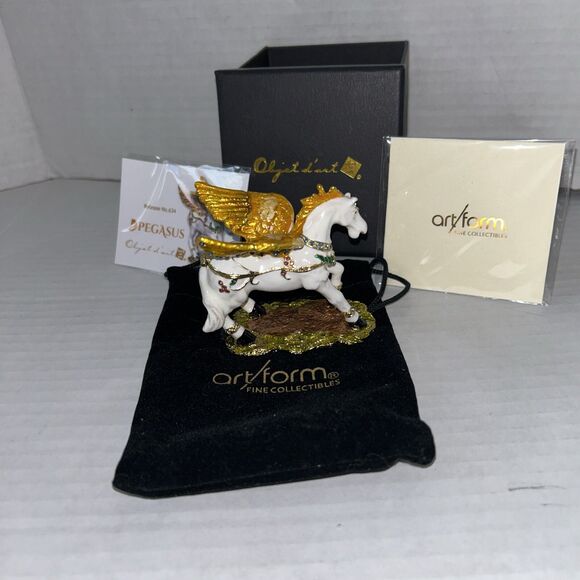 Pegasus Hinged Enamel Magnetic Jewel Trinket Box Art Form Collectible - Picture 7 of 12